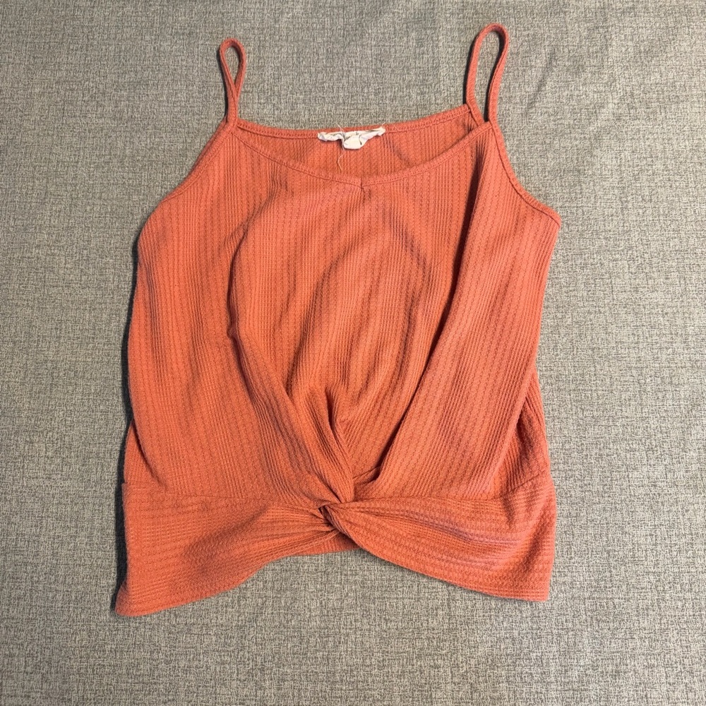 Hippie Rose Coral Twist-Front Camisole